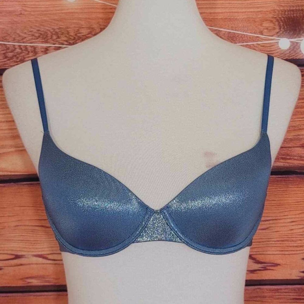 Victoria's Secret Women’s Demi Bra Blue Shimmer Size 34A